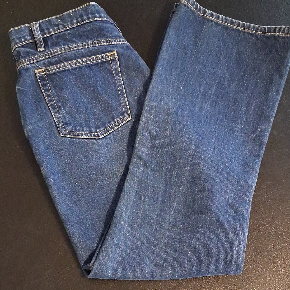 Junior High Rise 100% Cotton Denim Jeans Dark Wash